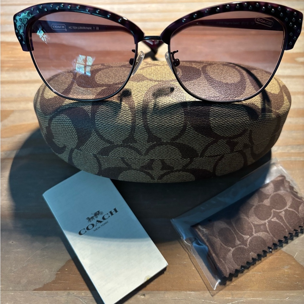 Coach Women's Sunglasses - Black and Purple